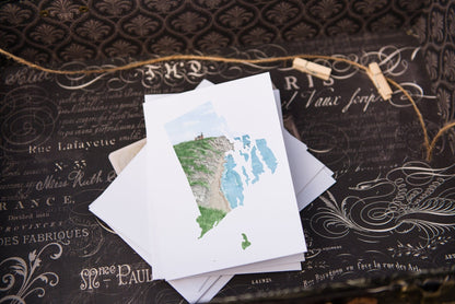 Rhode Island Greeting Card, Rhode Island Notecard, Rhode Island Art Souvenir, RI Greeting Card Emilie Taylor Art