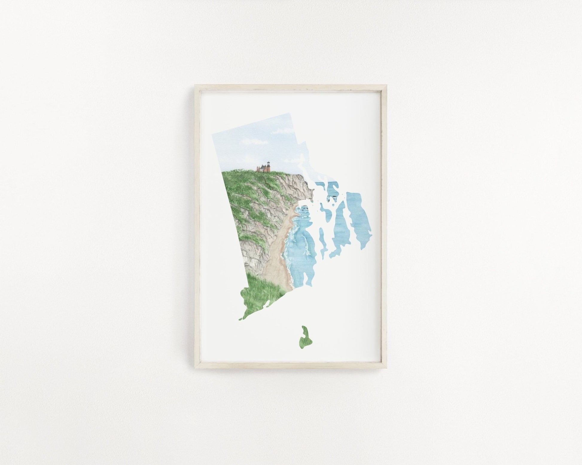 Rhode Island Watercolor Print, Rhode Island State Art, Rhode Island Print Gift, Rhode Island Art Emilie Taylor Art