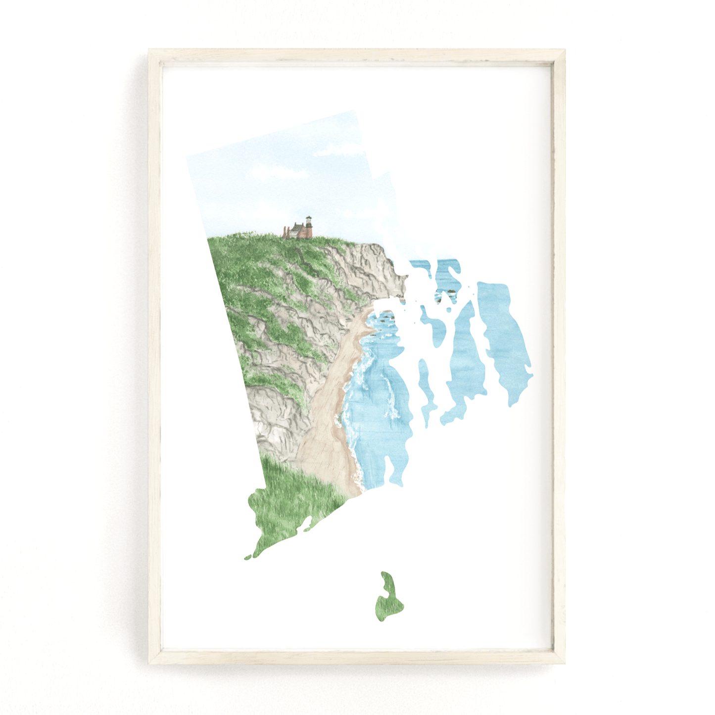 Rhode Island Watercolor Print, Rhode Island State Art, Rhode Island Print Gift, Rhode Island Art Emilie Taylor Art