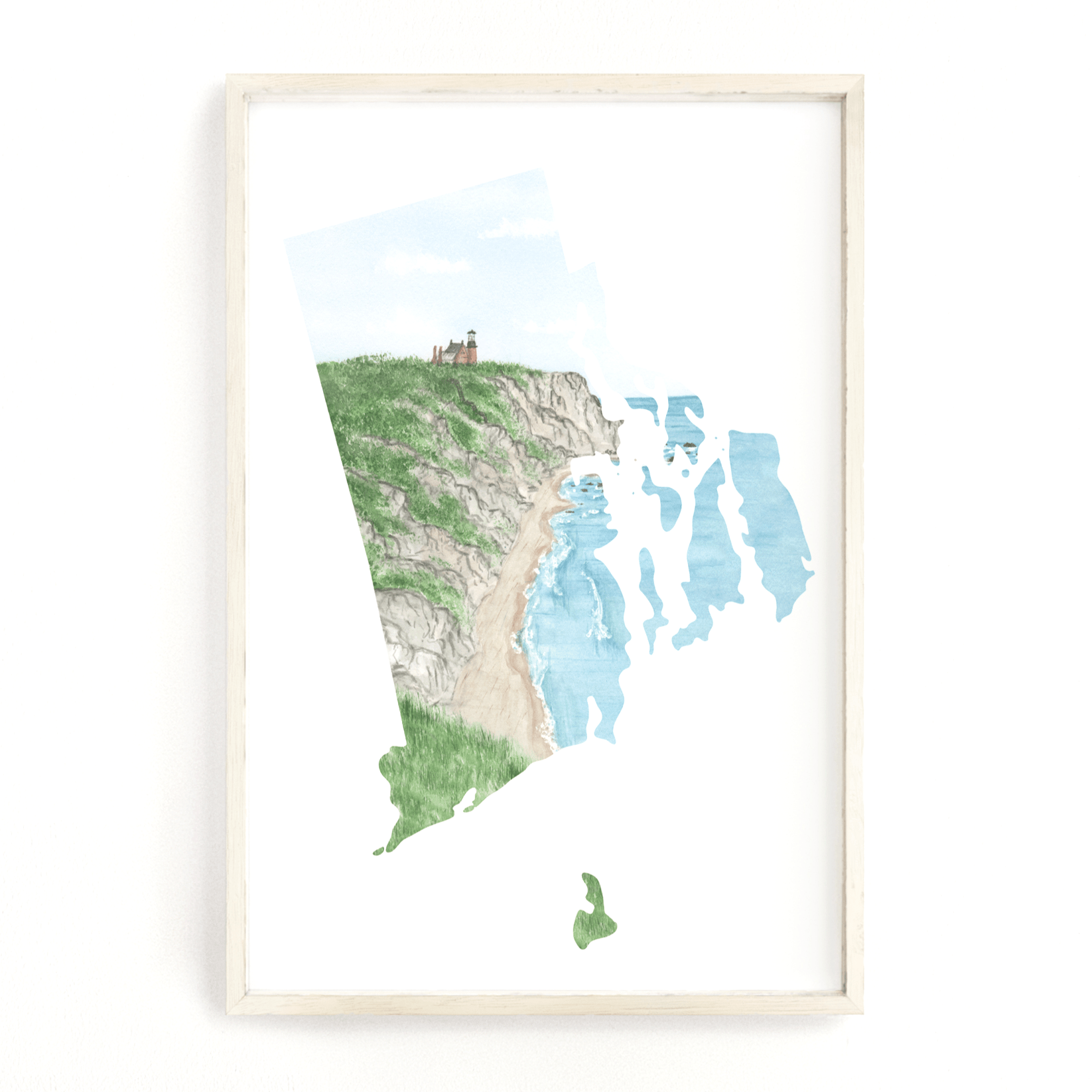 Rhode Island Watercolor Print, Rhode Island State Art, Rhode Island Print Gift, Rhode Island Art Emilie Taylor Art