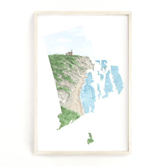 Rhode Island Watercolor Print, Rhode Island State Art, Rhode Island Print Gift, Rhode Island Art Emilie Taylor Art