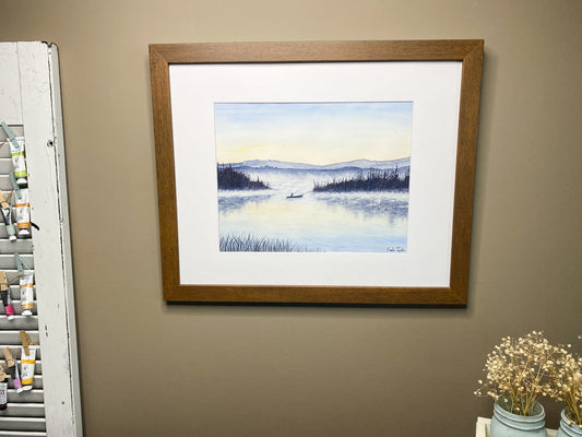 Solitude Original Painting mated to size 16x20 Emilie Taylor Art