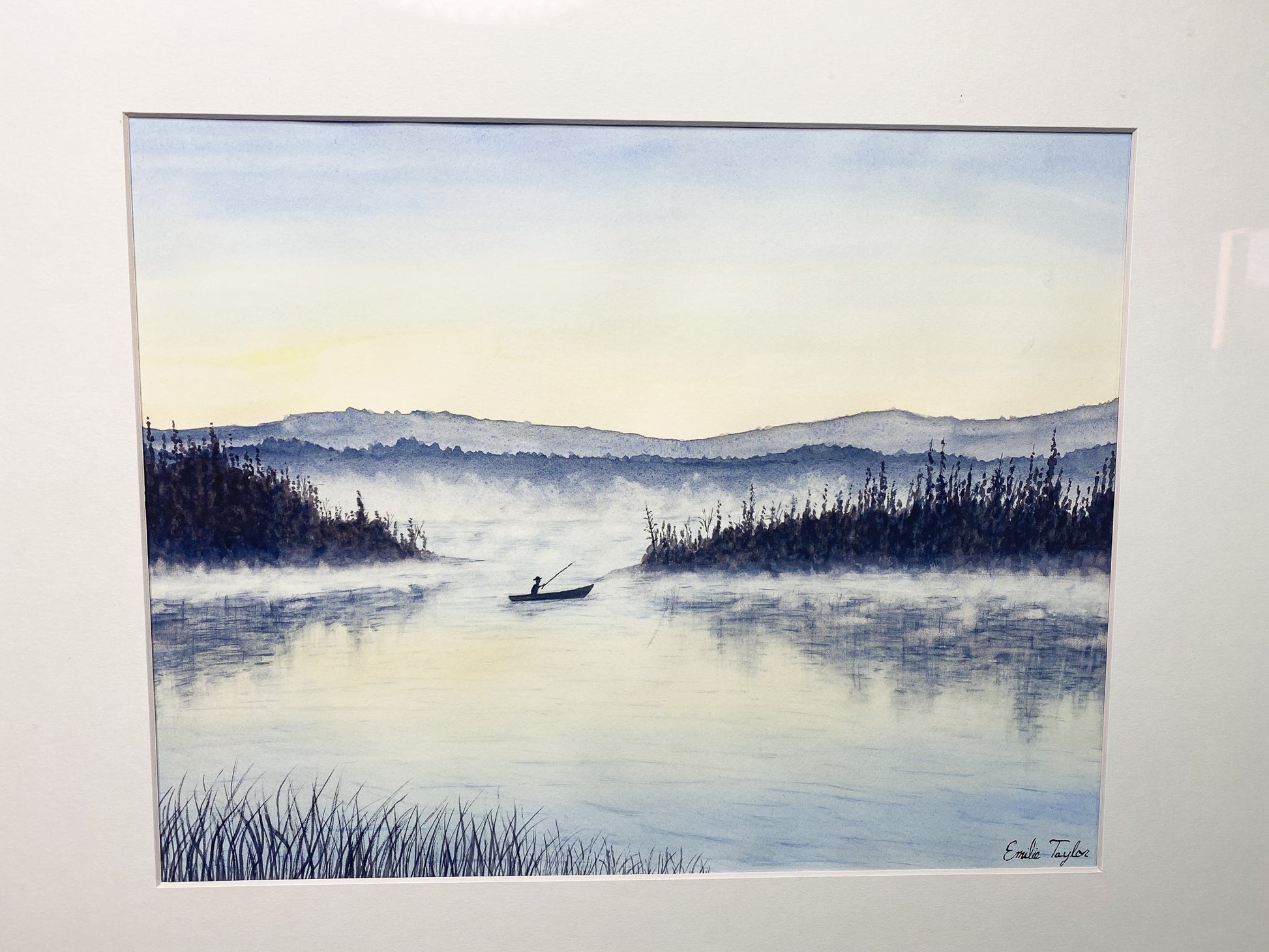 Solitude Original Painting mated to size 16x20 Emilie Taylor Art