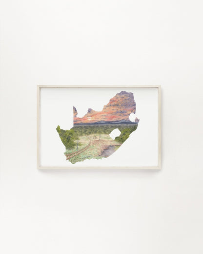 South Africa Watercolor Print, South Africa Painting, Kruger National Park, African Bush, Safari Art Emilie Taylor Art