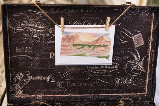 South Dakota Greeting Card, South Dakota Notecard, South Dakota Souvenir, SD Greeting Card Emilie Taylor Art