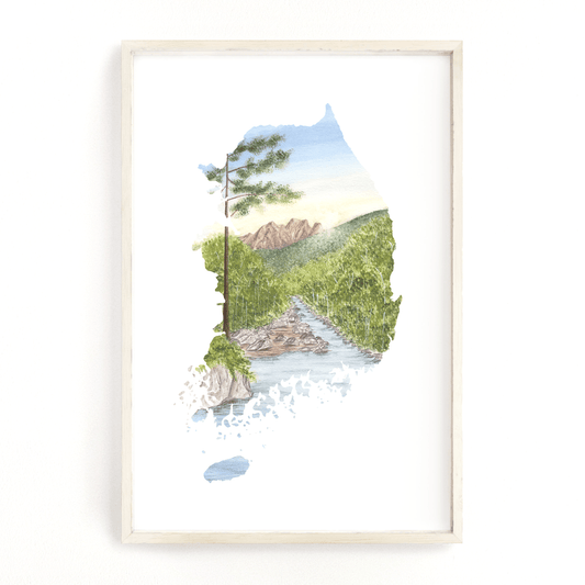 South Korea Watercolor Print, South Korea art Painting, Seoraksan National Park, South Korea Gift Emilie Taylor Art