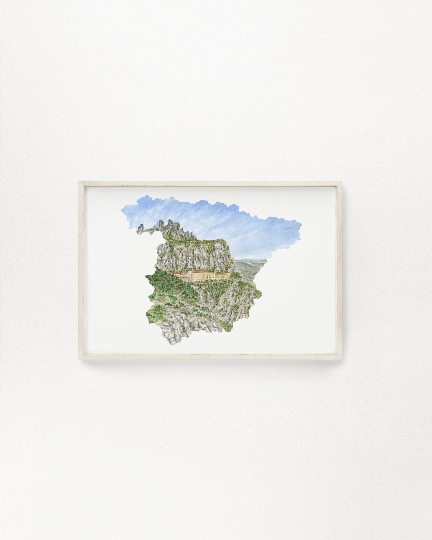 Spain Watercolor Print, Spain Art, Spain Painting, Montserrat, Spain Gift, Spain Souvenir, Spain Wall Art Emilie Taylor Art