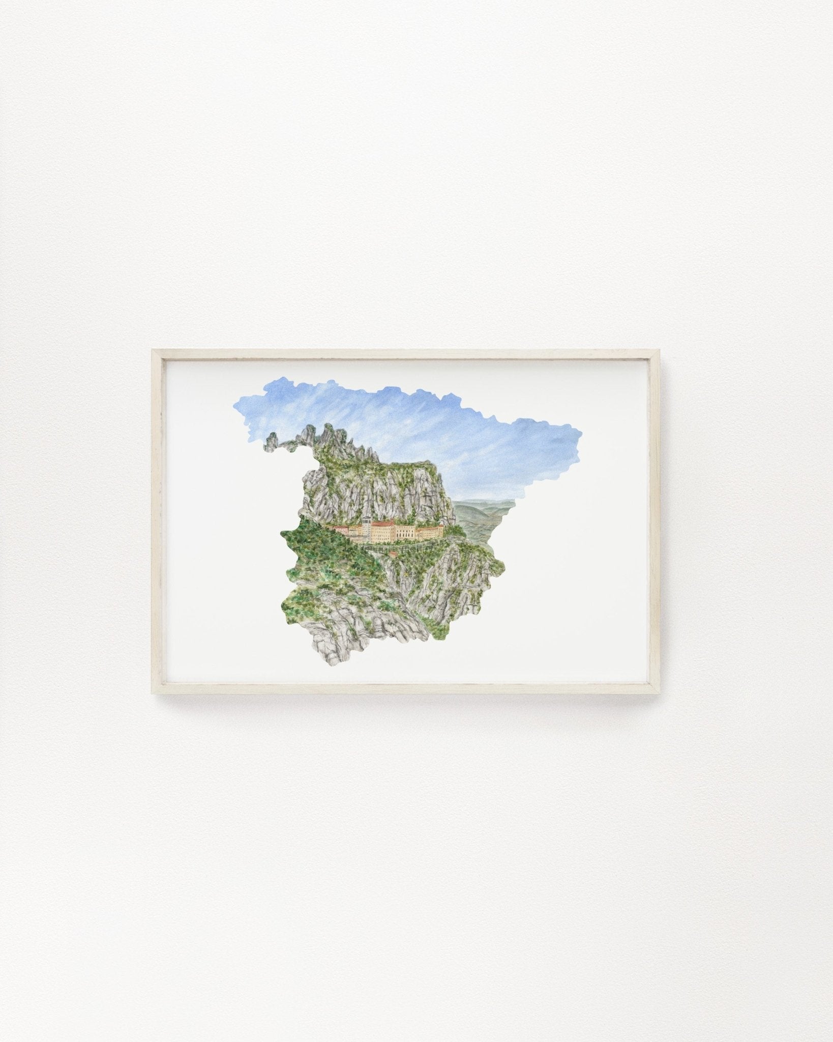 Spain Watercolor Print, Spain Art, Spain Painting, Montserrat, Spain Gift, Spain Souvenir, Spain Wall Art Emilie Taylor Art