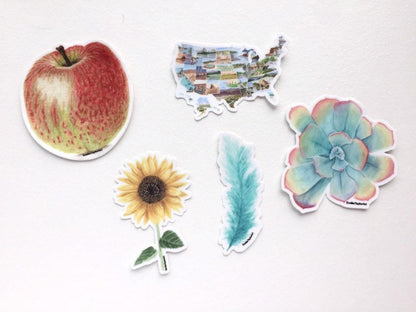 Succulent Decal, Watercolor Succulent Sticker, Succulent Decal, Rainbow Sticker, Pastel Succulent Emilie Taylor Art
