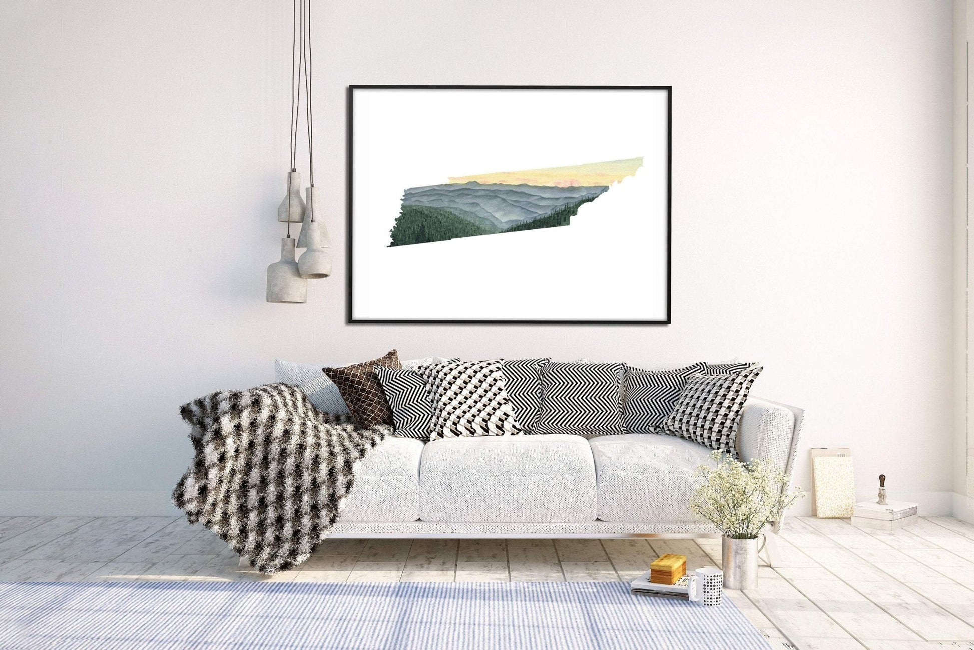 Tennessee Great Smoky Mountains National Park Watercolor Painting, Cades Cove Great Smoky Mountains Emilie Taylor Art