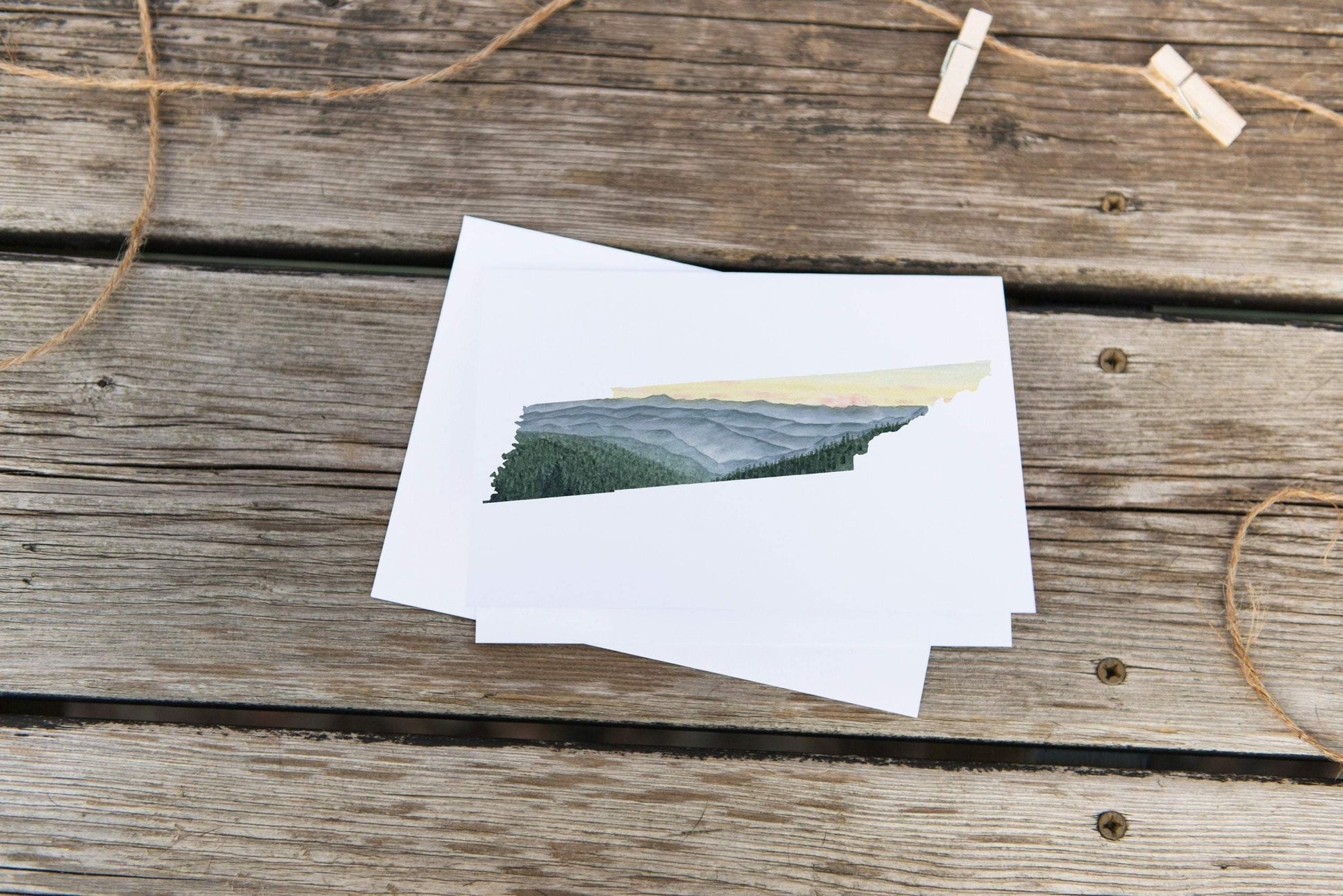 Tennessee Greeting Card, Tennessee Notecard, Tennessee Souvenir, TN Greeting Card, State Card, Emilie Taylor Art