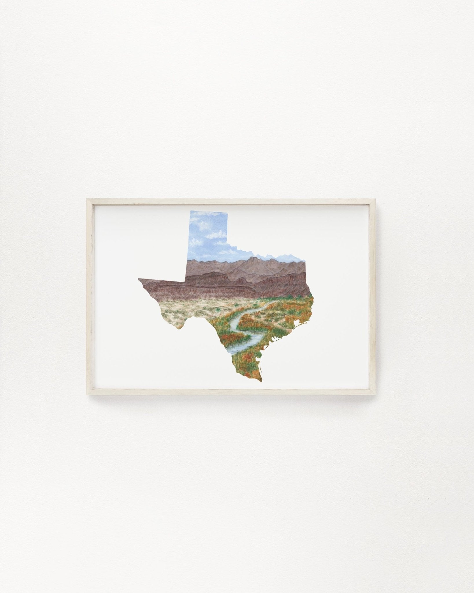 Texas Watercolor Print, Guadalupe Mountains National Park Souvenir, Texas Painting Emilie Taylor Art