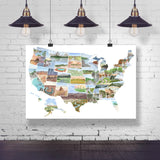 US Watercolor Map, US travel map, USA Painting, US Map with States paintings Emilie Taylor Art