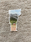 Vermont Decal, Watercolor Vermont Sticker, VT Car Decal, State Decal, State Sticker, Thermos Decal, Waterproof VT Decal, Mansfield Mountain Emilie Taylor Art