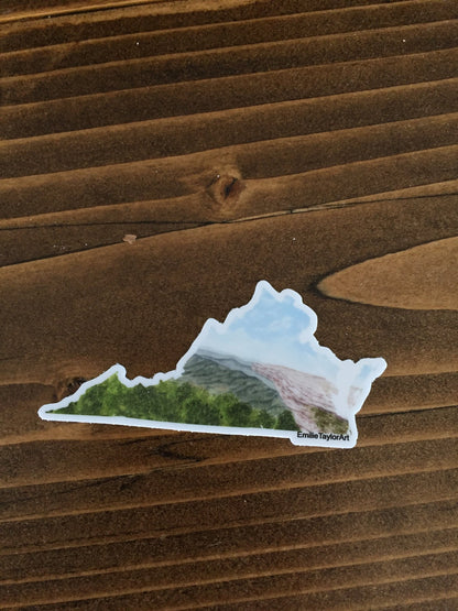 Virginia Decal, Watercolor Virginia Sticker, VA Car Decal, Virginia State Decal, State Sticker Emilie Taylor Art