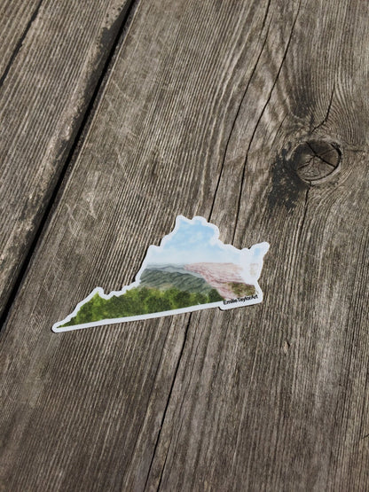 Virginia Decal, Watercolor Virginia Sticker, VA Car Decal, Virginia State Decal, State Sticker Emilie Taylor Art