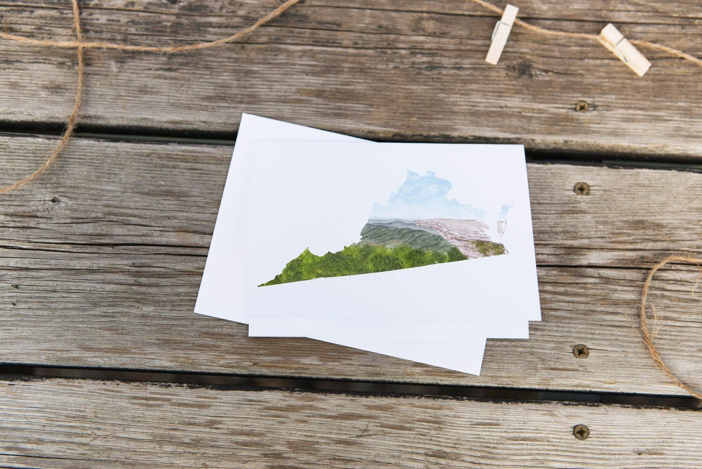 Virginia Greeting Card, Virginia Notecard, Virginia Souvenir, VA Greeting Card, Home State Card Emilie Taylor Art