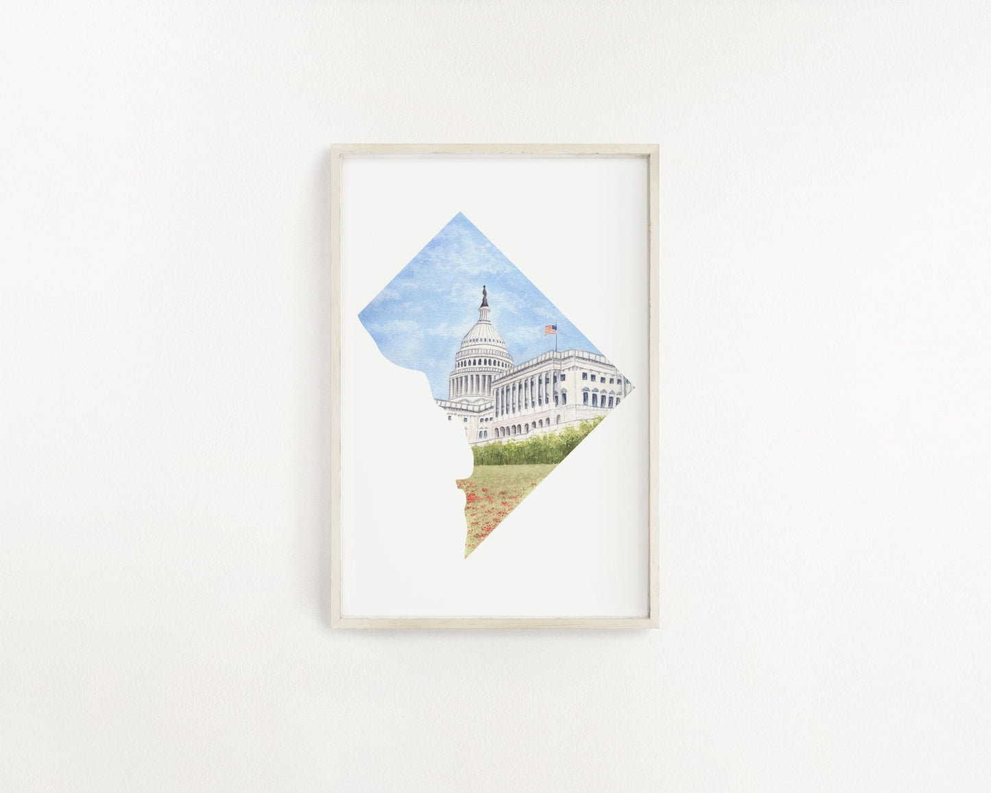 Washington DC Watercolor Print, DC Painting, DC Capital Building, Washington DC Art Print Emilie Taylor Art