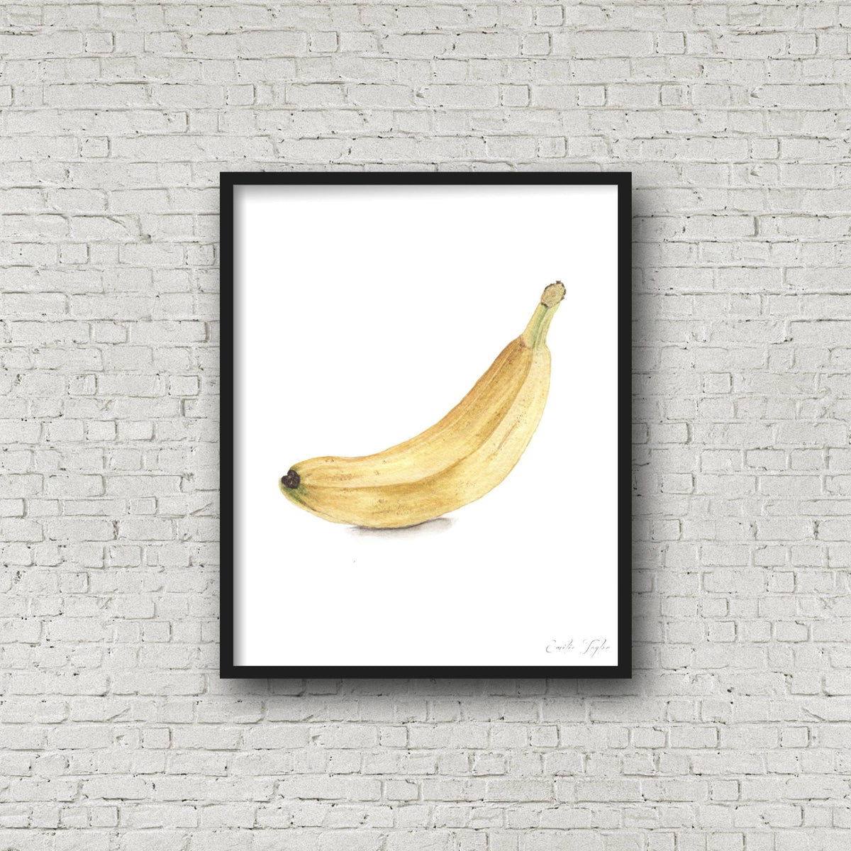 Watercolor Banana Painting, Kitchen Fruit Art, Fruit Painting, Realistic Food Art, Watercolor Fruit Emilie Taylor Art