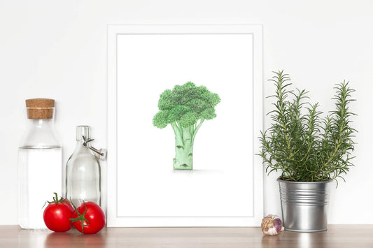 Watercolor Broccoli Painting, Kitchen Art, Vegetable Print, Watercolor Garden, Broccoli Art Emilie Taylor Art