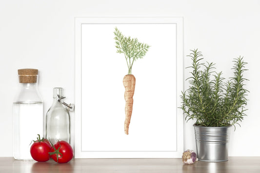 Watercolor Carrot Painting, Carrot art, DiningRoom Decor, Vegetable Print, Veggie Art, Gardener Gift Emilie Taylor Art