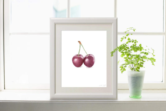 Watercolor Cherry Painting, Kitchen Art, Fruit Print, Fruit Art, Watercolor Fruit, Cherry Art Emilie Taylor Art