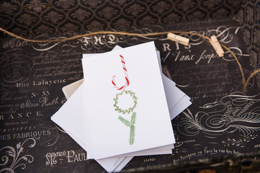 Watercolor Christmas Card, JOY card, Christmas Joy Greeting Card, Holiday Greeting Card Emilie Taylor Art