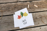 Watercolor fall Card, Hello Fall Card, Fall Leaves Card, Fall Greeting Card, Thanksgiving Card Emilie Taylor Art