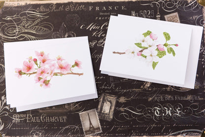 Watercolor Greeting Card, Floral Card, Flower Greeting Card, Flower Art, Apple blossom Art Emilie Taylor Art