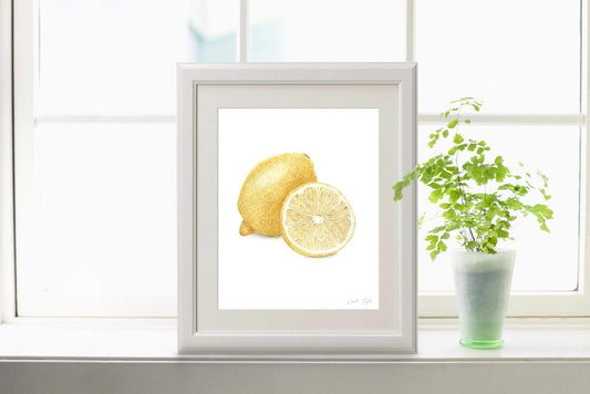Watercolor Lemon Painting, Fruit Print, kitchen prints, Gardener Gift, Fruit Art, Watercolor Lemon Emilie Taylor Art