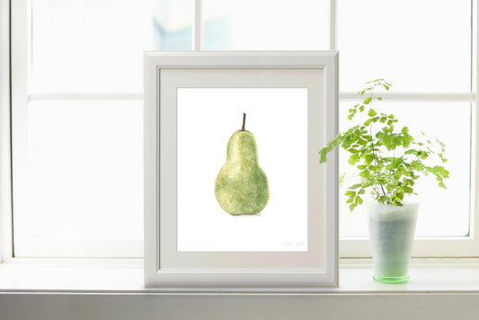 Watercolor Pear Painting, Kitchen Wall Art, Dining Room Decor, Watercolor Fruit, Pear Art Emilie Taylor Art