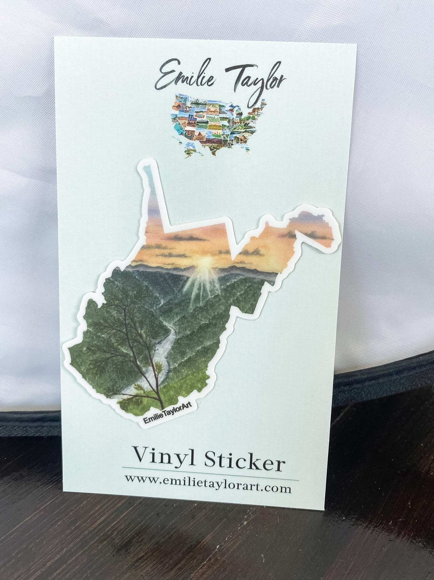 West Virginia Decal, Watercolor West Virginia Sticker, WV Car Decal, State Decal, State Sticker, Thermos Decal, Waterproof WV Decal Emilie Taylor Art
