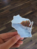 Wisconsin Decal, Watercolor Wisconsin Sticker, WI Car Decal, Home State Decal, State Sticker Emilie Taylor Art