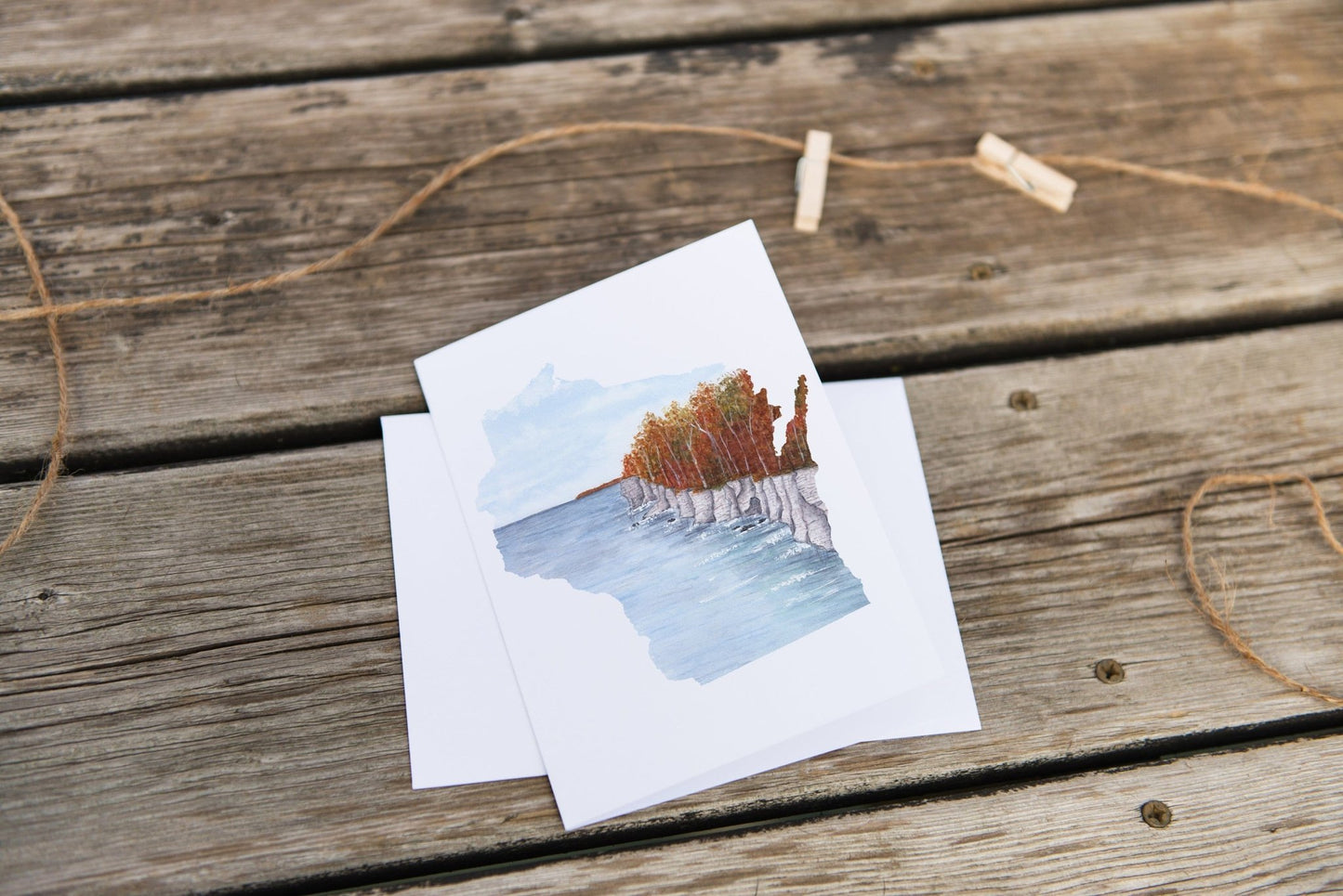 Wisconsin Greeting Card, Wisconsin Notecard, Wisconsin Souvenir, WI Greeting Card, Home State Card Emilie Taylor Art