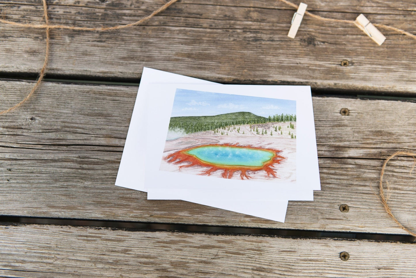 Wyoming Greeting Card, Wyoming Notecard, Wyoming Souvenir, WY Card, Watercolor State Card Emilie Taylor Art