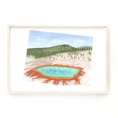 Wyoming Watercolor Print, Wyoming State Art, State Art, WY Map, Wyoming Art Print Emilie Taylor Art
